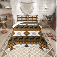 thumbnail image 1 of Erosebridal Brown Boho Aztec Bedding Sets with Comforter, Southwestern Tribal Exotic Style Duvet Insert, Rustic Moose Decor, Reversible 2pcs, 1 of 8