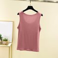 thumbnail image 4 of Débardeur pour Femme avec Soutien-Gorge Intégré, Camisoles Sans Manches pour Femmes Couleur Unie Col Rond Camisole Décontractée, Haut de Détente Doux pour Dormir pour l'Été, 4 of 9