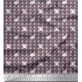 thumbnail image 1 of Soimoi Moss Georgette Fabric Footprint & Cat Kids Decor Fabric Printed Yard 42 Inch Wide, 1 of 3