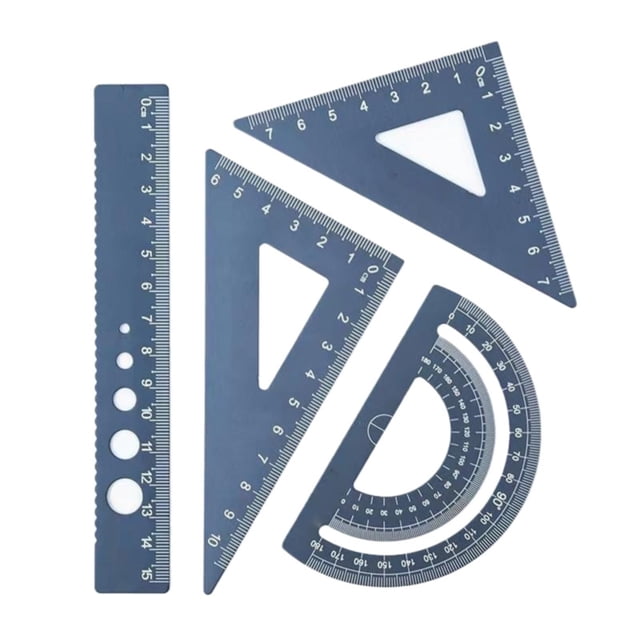 Liquidation! Ensemble de Règle pour Étudiant Règle Créative Papeterie Alliage d'Aluminium 4 Règle Multifonctionnelle Ensemble de Papeterie Règle en Métal Quatre Règle Règle Triangulaire Rapporteur Lettre en Alliage d'Aluminium Multicolore