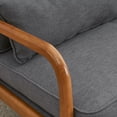 thumbnail image 4 of Ktaxon Mid Century Modern Accent Chair, Linen Fabric Armchair with Solid Wood Frame Dark Gray, 4 of 9