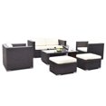 thumbnail image 4 of Costway 6pcs Patio Rattan Wicker Furniture Set Loveseat Ottoman Cushioned Garden, 4 of 10
