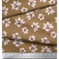 thumbnail image 2 of Soimoi Tissu de Crêpe de polyester Brun Lys Imprimé Floral par la Cour 42 Pouces de Large, 2 of 3