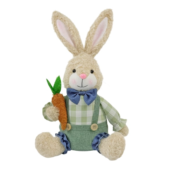 Amzcrzy Décorations pour la Maison, Ornements de Décoration, Lutin de Pâques Tenant un Radis, Poupée Assise, Décoration de Fête à la Maison, Décorations de Lapin