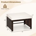 thumbnail image 3 of Costway 2 PCS Patio PE Rattan Ottomans Outdoor Footstool Footrest White, 3 of 9