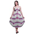 thumbnail image 1 of Bimba Robe Imprimée Florale Teinture sur Nœuds pour Femmes Bretelles Spaghetti Col en V Midi Tenue de Plage-TTTG, 1 of 1