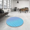 thumbnail image 4 of Ahgly Tapis d'Intérieur Lavable en Machine Carré Transitionnel Bleu Iceberg, 8 Pieds Carré, 4 of 7
