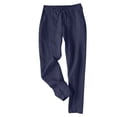 thumbnail image 1 of VEKDONE Womens Linen Long Pants Blue L, 1 of 7