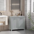 thumbnail image 2 of HOMCOM Armoire de Rangement pour Lessive à Bascule avec Panier à Deux Compartiments, Gris, 2 of 10
