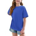 thumbnail image 2 of Hauts d'Été pour Adolescentes 2025 T-Shirts Surdimensionnés à Manches Courtes Chic Décontracté Col Rond Mode, 2 of 6