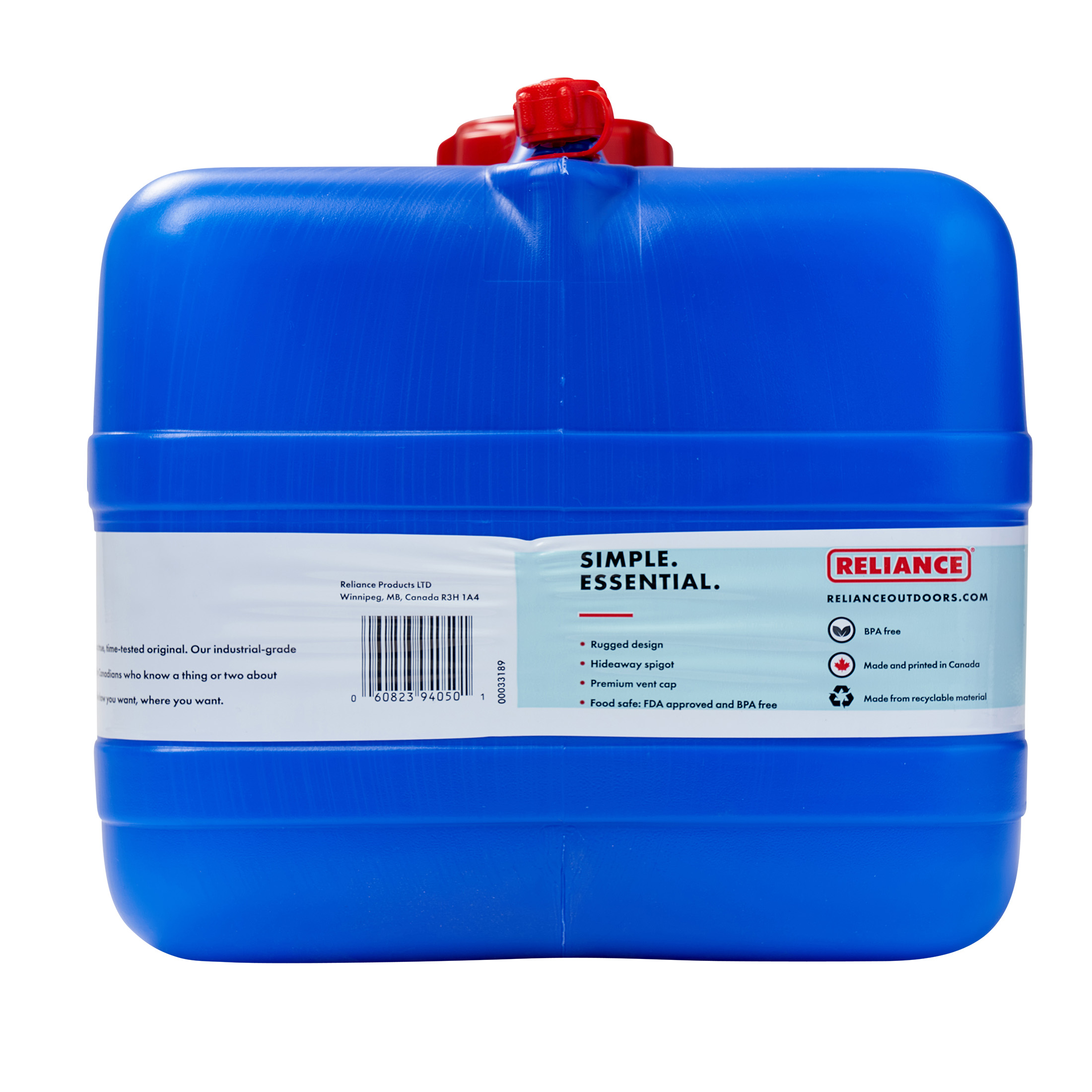 Reliance Aqua-Tainer 4G/15L Water Container, 1 Pack