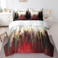 thumbnail image 1 of YST, Graffiti Ombre, Bedding Comforter Set, 7-Piece, Abstract Gradient, Modern Contemporary, Burgundy, Gold Metallic, King Size, 1 of 4