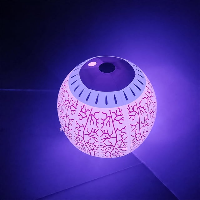 AHMT Halloween Inflatables Eyeball Decorations, Outdoor Eyeballs Halloween Decor LED Lights for Holiday Yard Garden Lawn, Halloween Eyeball Inflatable 15.7 Inch Changing Party Decoration(D)