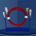 thumbnail image 3 of Miulika Câble USB vers USB 1,8m pour Clavier Mécanique, Rouge Bleu Foncé Rouge, 3 of 8