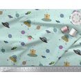 thumbnail image 3 of Soimoi Crepe Silk Fabric Planet,Animal & Spaceship Cartoon Fabric Prints by Yard 42 Inch Wide, 3 of 3