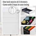 thumbnail image 4 of Vinsetto 3 Drawer File Cabinet Steel Lockable Filing Cabinet with Wheels, 4 of 10