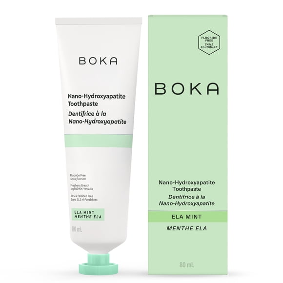 Boka Fluoride Free Toothpaste, Nano Hydroxyapatite Toothpaste, Ela Mint Flavor, 80ml, 1pk