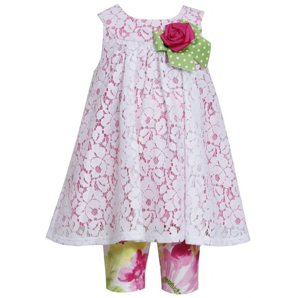 Bonnie Baby Baby Girls' Newborn Lace Top to Printed Floral Legging Pink 3-6 Months
