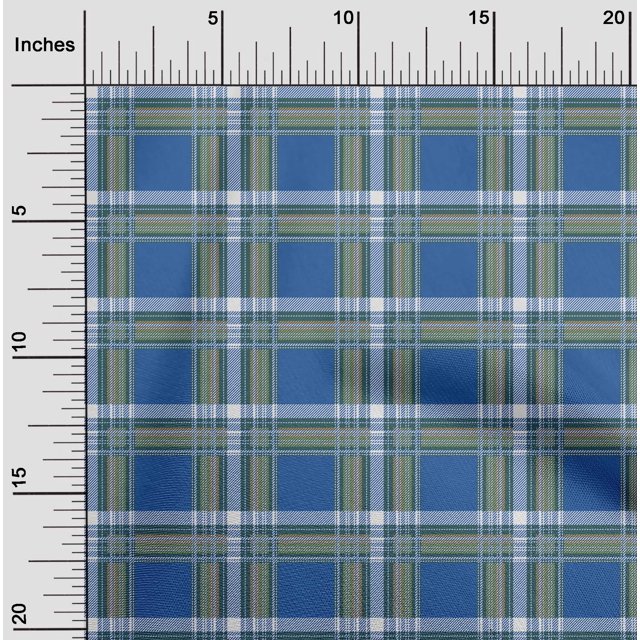 oneOone Silk Tabby Fabric Tartan Check Print Fabric BTY 42 Inch Wide