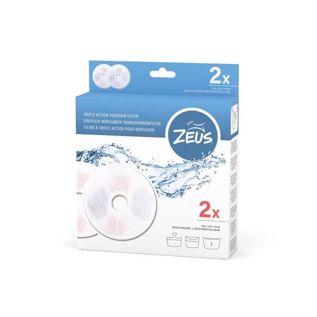 Zeus Triple Action Dog Fountain Filters, 2 pack