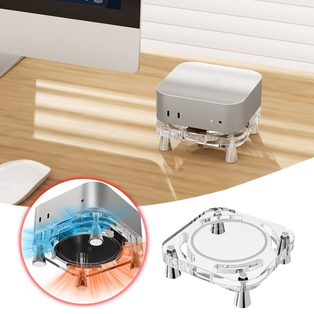 Rack 2 Storage Solution for Workspace Desktop Base Transparent Acrylic Computer Stand with Heat Dissipation and Ventilation