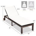 thumbnail image 2 of Costway Patio Rattan Lounge Chair Chaise Recliner Back Adjustable Cushioned W/Wheels, 2 of 9