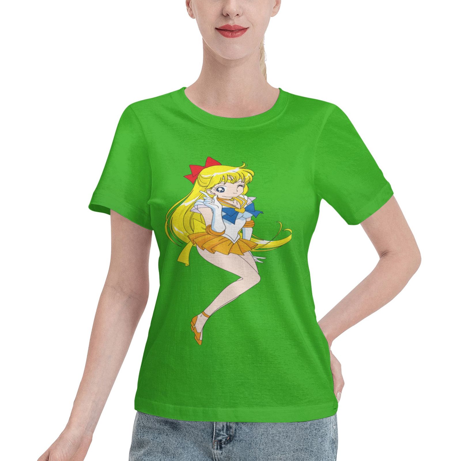 Women's Basic Short Sleeve T-Shirt Sailor Moon Aino Minako