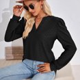 thumbnail image 3 of Hauts à Manches Longues pour Femmes Mode Féminine T-Shirt Ample à Manches Longues Col en V Hauts à Manches Longues pour Femmes T-Shirts à Manches Longues pour Femmes Hauts à Manches Longues pour Femmes, 3 of 7