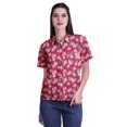thumbnail image 1 of Moomaya Printed Half Sleeve Shirt For Women Button Down Collar Casual Top, 1 of 5