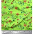 thumbnail image 1 of Soimoi Toile Feuilles & Fleurs Roses Imprimés en Tissu Floral par Yard 42 Pouces de Large, 1 of 3