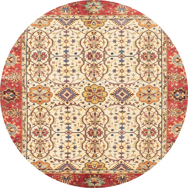 Ahgly Company Tapis d'Intérieur Ronds Abstraits Brun Or, Tapis de Zone Abstraits, 3 Pieds Rond