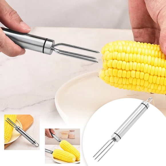 Stainless Steel Barbecue Forks for Corn and Potatoes Durable Outdoor Kitchen Tools for Family Gatherings and Grilling Events