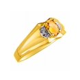 thumbnail image 3 of RYLOS Mens Rings 14K Yellow Gold Classic Design 7X5MM Oval Gemstone & Diamond  Citrine November Birthstone Ring Size 13, 3 of 6