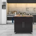 thumbnail image 3 of Costway Rolling Kitchen Cart Island Heavy Duty Storage Trolley Cabinet Utility, 3 of 10