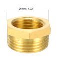 thumbnail image 3 of Unique Bargains Brass Threaded Pipe Fitting 3/4 PT Male x 1/2 PT Female Hex Bushing Adapter 5pcs, 3 of 4