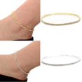 thumbnail image 3 of Thinsony Bracelets de Cheville Pailletés Strass Réglables Or Argent Extensibles Style Simple Universel pour Femmes Filles Or 1Ensemble, 3 of 6