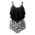 thumbnail image 1 of Pisexur Swimsuits for Women Two Piece Bathing Suits Ruffled Flounce Top with High Waisted Bottom Bikini Set, 1 of 3