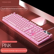 Wuztai Gaming Keyboard, USB Wired Floating Mechanical Feel Keyboard, Ergonomic Slim RGB Backlit Keyboard for Desktop PC Computer Gaming