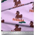 thumbnail image 2 of Soimoi Tissu Poly Georgette Imprimé Cheval pour Enfants au Mètre, 52 Pouces de Large, 2 of 3
