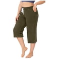 thumbnail image 1 of JIUKE Capri Pants for Women Elastic Waisted Drawstring Summer Lounge Cropped Sweatpants with Pockets, 1 of 7
