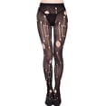 thumbnail image 1 of Collants Jacquard Extensibles en Maille Creuse pour Femmes Bas Aguichant en Résille avec Dentelle Creuse, 1 of 1
