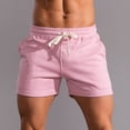 thumbnail image 2 of Yuzhih Men's Running Shorts Summer Cotton Drawstring Gym Shorts Big and Talls Basic Solid Color Sports Shorts, 2 of 7