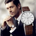 thumbnail image 1 of Classic Roman Dial Men's Watch with Calendar Feature and Trendsetting Leather Strap for and Gifting, 1 of 5