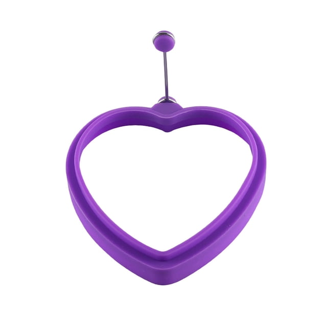 Agiferg Silicone Heart-shaped Rings Pancake Mold With Handles Nonstick Frying