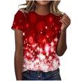 thumbnail image 1 of Dealovy T-Shirts pour Femmes Décontractés à Manches Courtes Tuniques Imprimées Col Ras du Cou Été Amples Confortables Blouses, 1 of 4