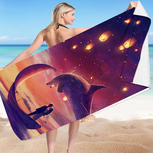 LSLJS Beach Towel Summer Beach Essentials Microfiber Beach Towels Super Lightweight Colorful Bath Towel Sandproof Beach Blanket Multi-Purpose Towel for Travel Swimming Pool 30x60 Inch