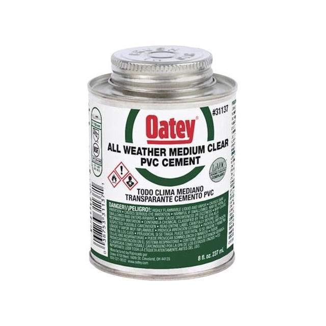 Oatey 4808440 8 oz Medium PVC All Weather Cement, Clear - Pack of 12