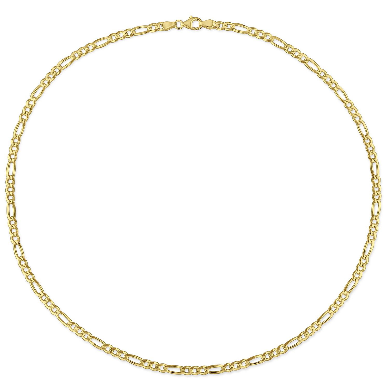 Miabella 18K Yellow Gold Plated Sterling Silver Figaro Necklace