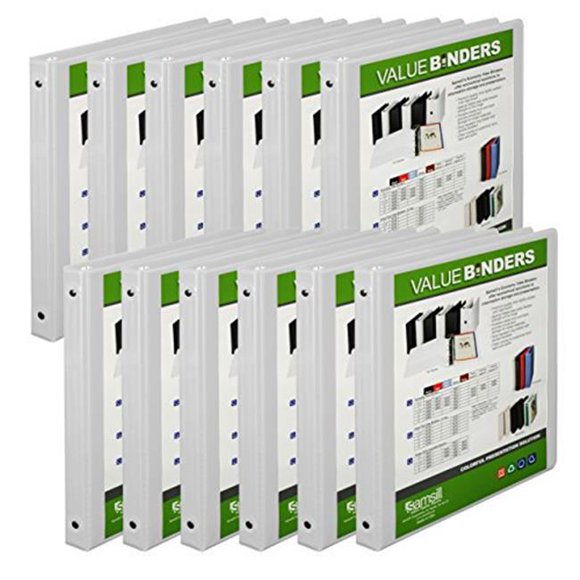 Samsill 0.5 in. Economy View Binder - White, Pack of 12