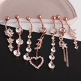 thumbnail image 2 of EIGTHTAIL Heart-Shaped Silver Dangle Belly Button Ring  3.54”, 2 of 7